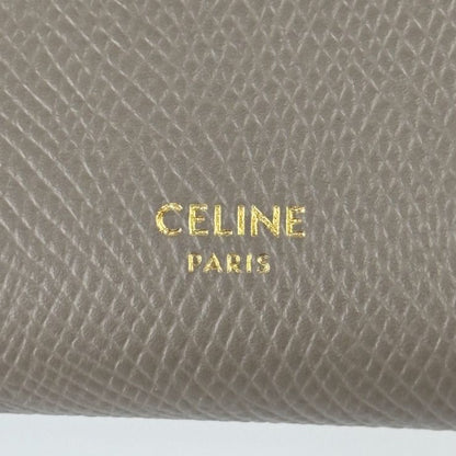 Celine Bifold Wallet Medium Strap Gray Ju Leather Gold — view 9