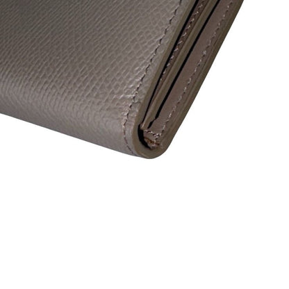 Celine Bifold Wallet Medium Strap Gray Ju Leather Gold — view 5