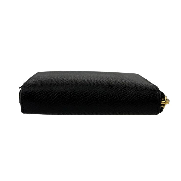 Celine Bifold Wallet Small Zip Essential Black Leather Zip Around Gold — view 4