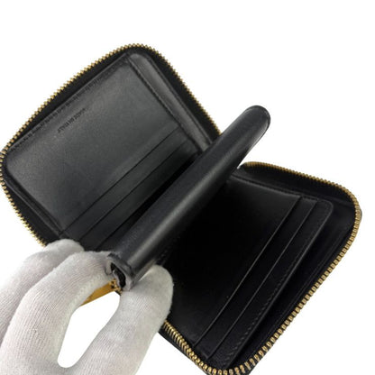 Celine Bifold Wallet Small Zip Essential Black Leather Zip Around Gold — view 7