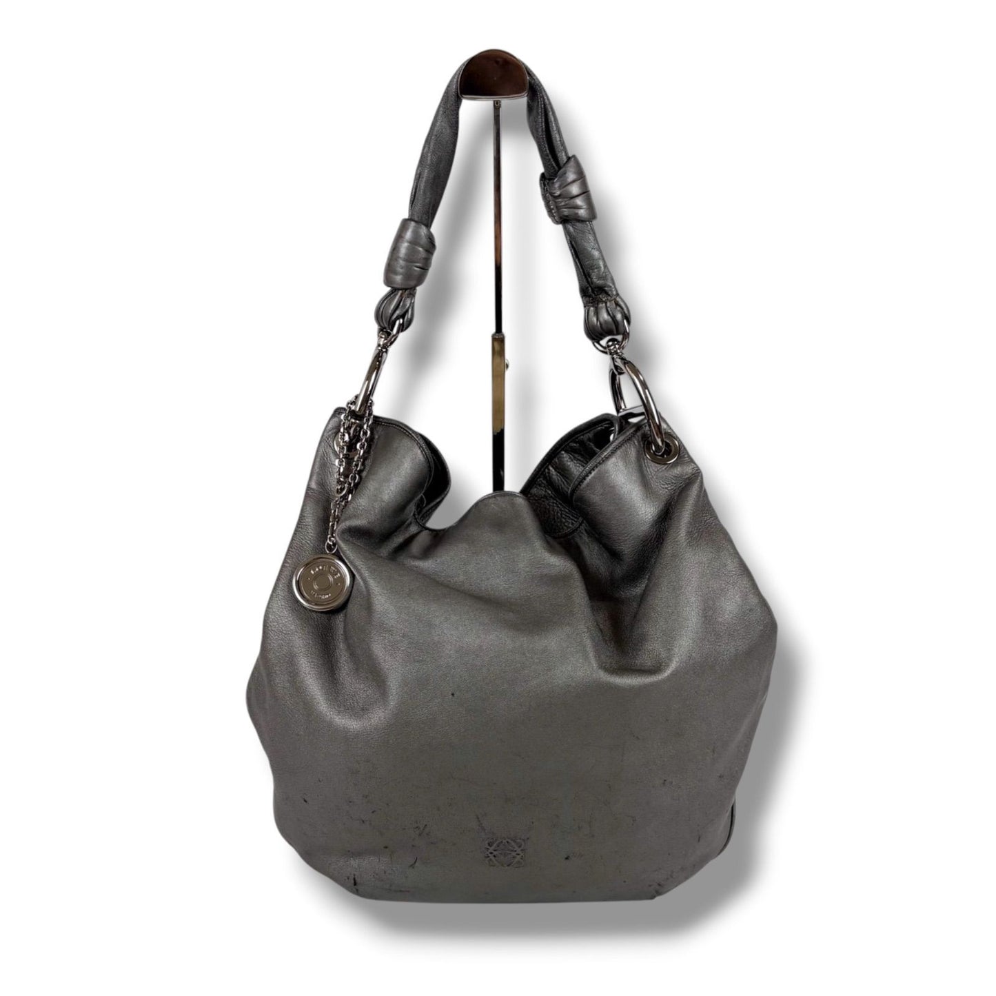Loewe Anagram Logo Hobo with Shoulder Bag Charm Nappa Leather