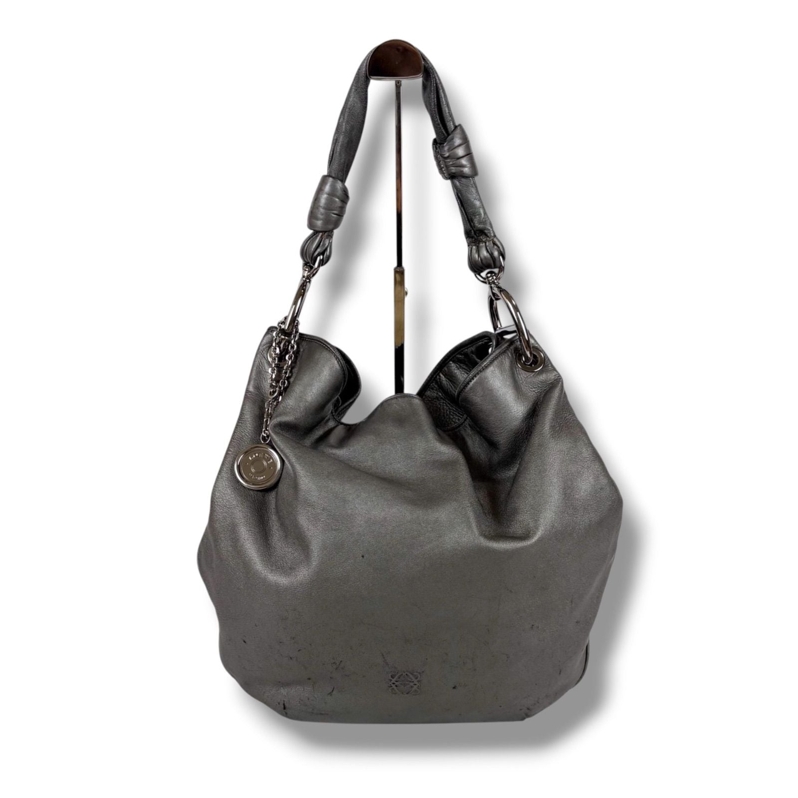 Loewe Anagram Logo Hobo with Shoulder Bag Charm Nappa Leather