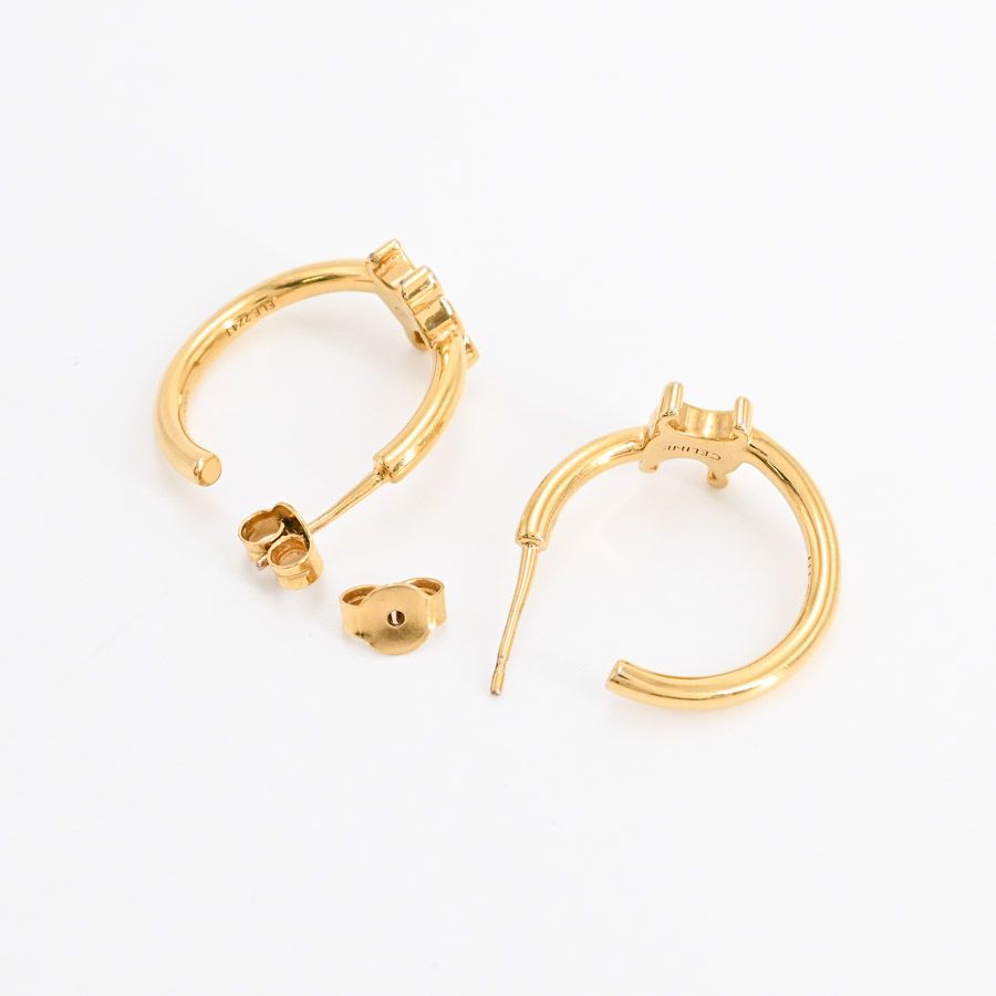 Celine Earrings Triomphe Asymmetric Hoop — view 3