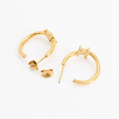 Celine Earrings Triomphe Asymmetric Hoop — view 3