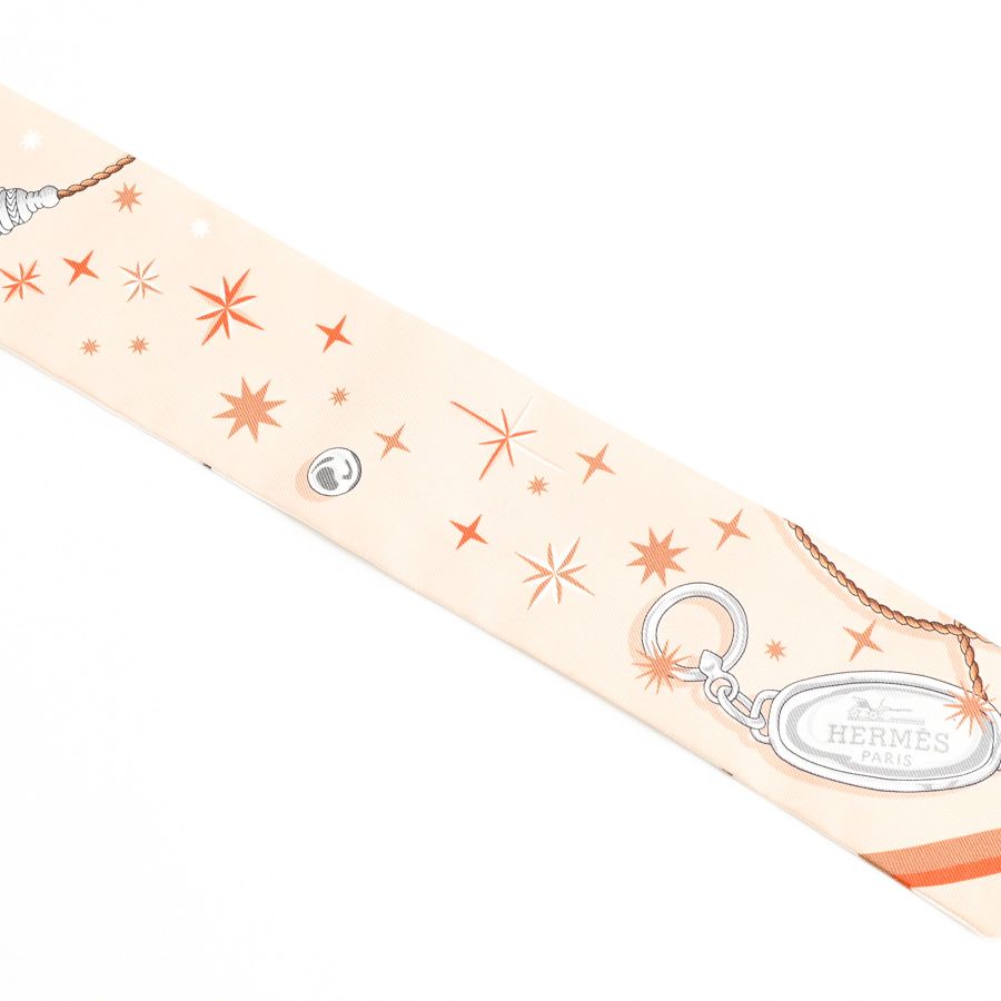 Hermes Scarf Twilly Scarves Beige — view 2