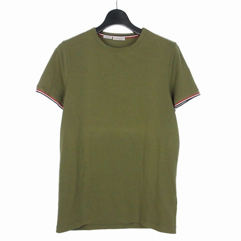 Moncler Slim Fit Tricolor T-Shirt Short Sleeve M Khaki