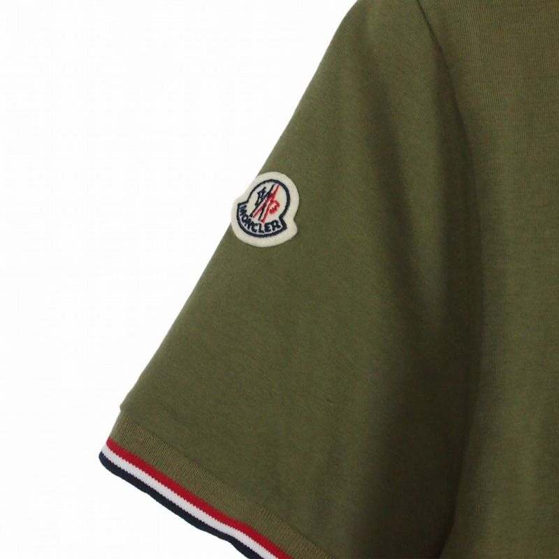 Moncler Slim Fit Tricolor T-Shirt Short Sleeve M Khaki — view 6