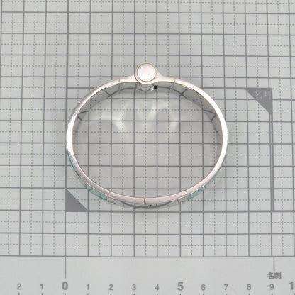Hermes Enamel Bracelet Charnier GM Bangle 18 cm Silver — view 9