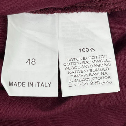 Brunello Cucinelli Bordeaux Cotton V-neck T-Shirt 48 — view 4