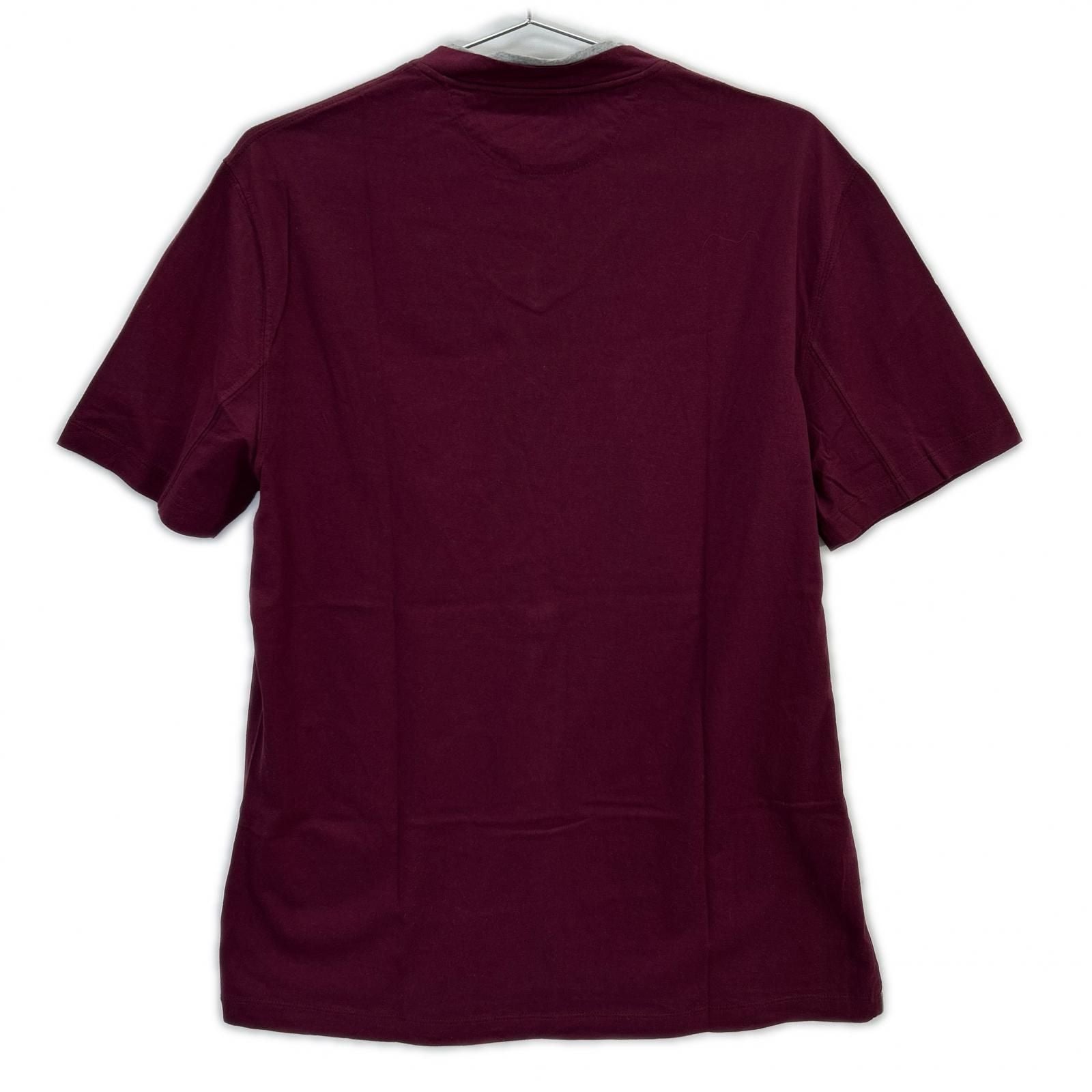 Brunello Cucinelli Bordeaux Cotton V-neck T-Shirt 48 — view 2
