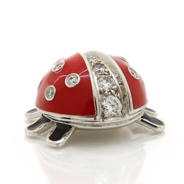Tiffany & Co Pendant Top Ladybug Diamond Enamel Polished T& — view 6