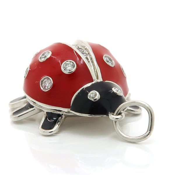 Tiffany & Co Pendant Top Ladybug Diamond Enamel Polished T& — view 5