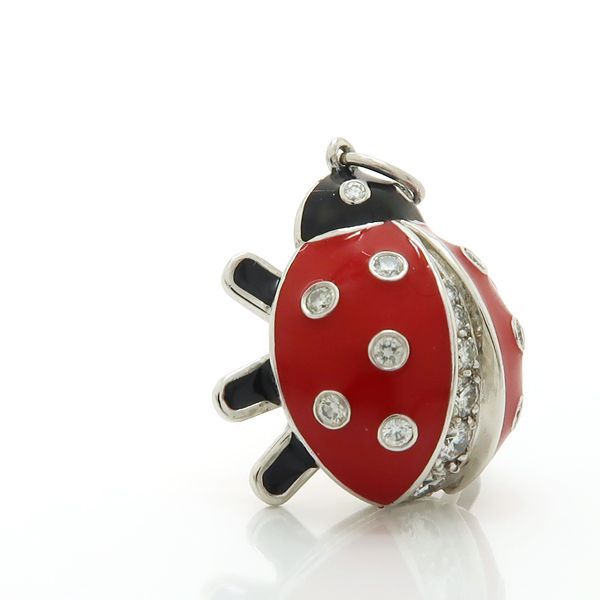 Tiffany & Co Pendant Top Ladybug Diamond Enamel Polished T& — view 4
