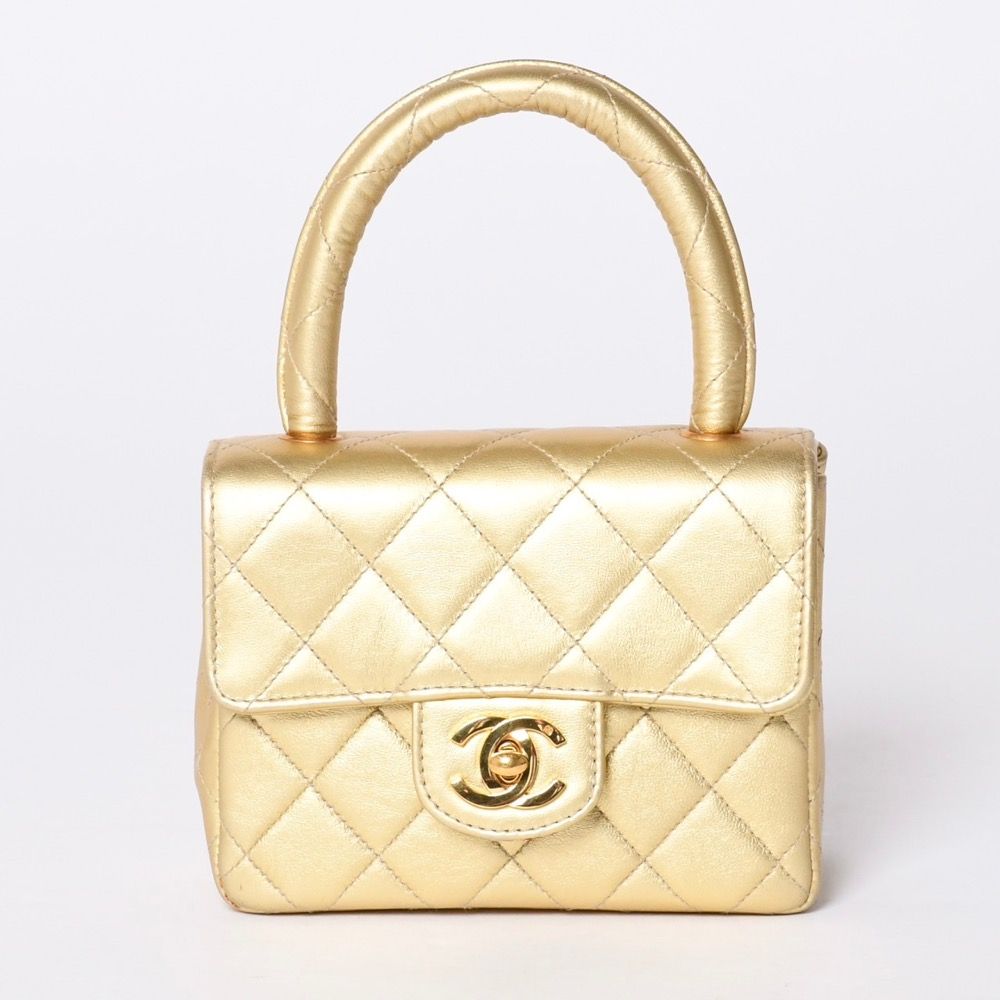 Chanel Quilted Parent Child Mini Bag Gold