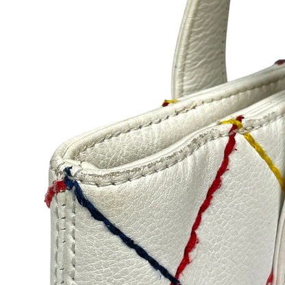 Chanel Wild Stitch Tote CC Logo Leather White — view 8