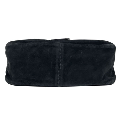 Fendi Zucca Logo Shoulder Bag Suede Black — view 5