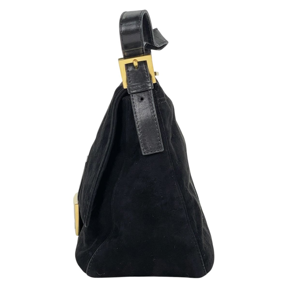 Fendi Zucca Logo Shoulder Bag Suede Black — view 2