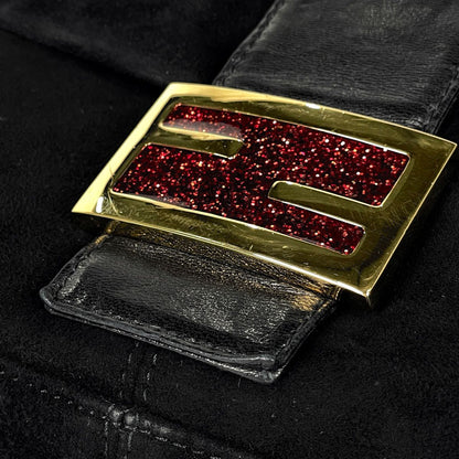 Fendi Zucca Logo Shoulder Bag Suede Black — view 7