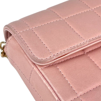 Chanel Shoulder Bag CC Logo Leather Pink — view 7