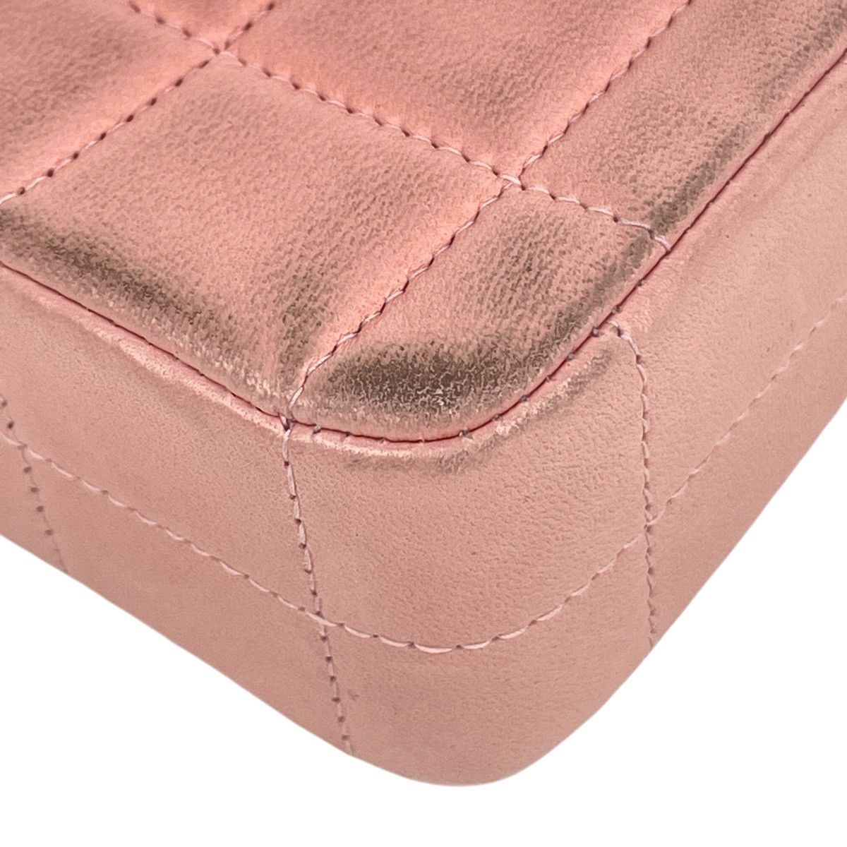 Chanel Shoulder Bag CC Logo Leather Pink — view 6