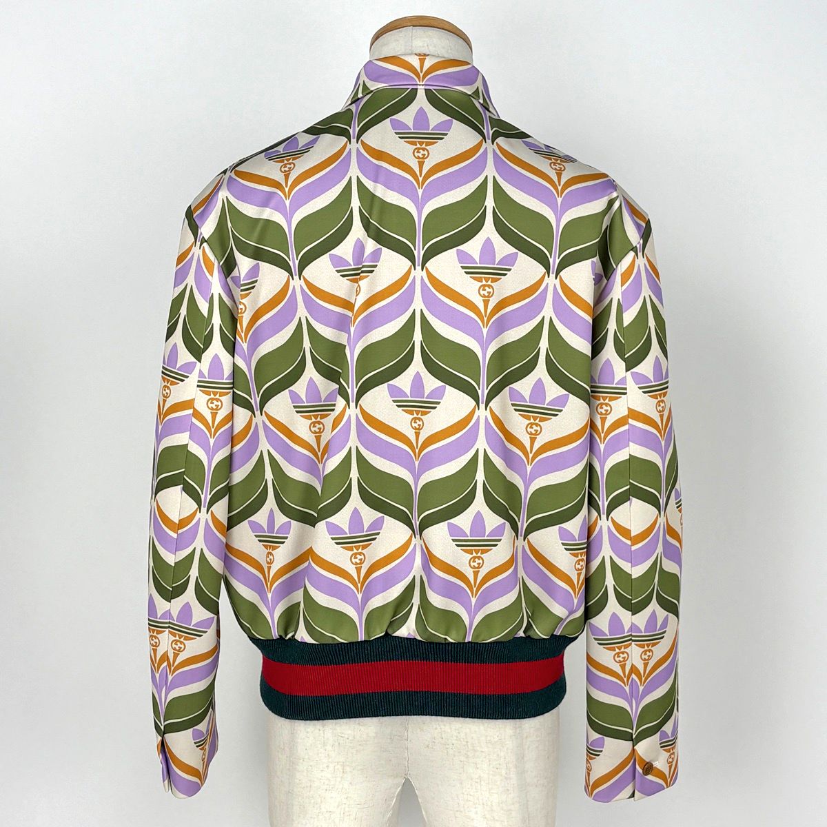 Gucci Trefoil Print Jacket Adidas Green Purple Ivory — view 3