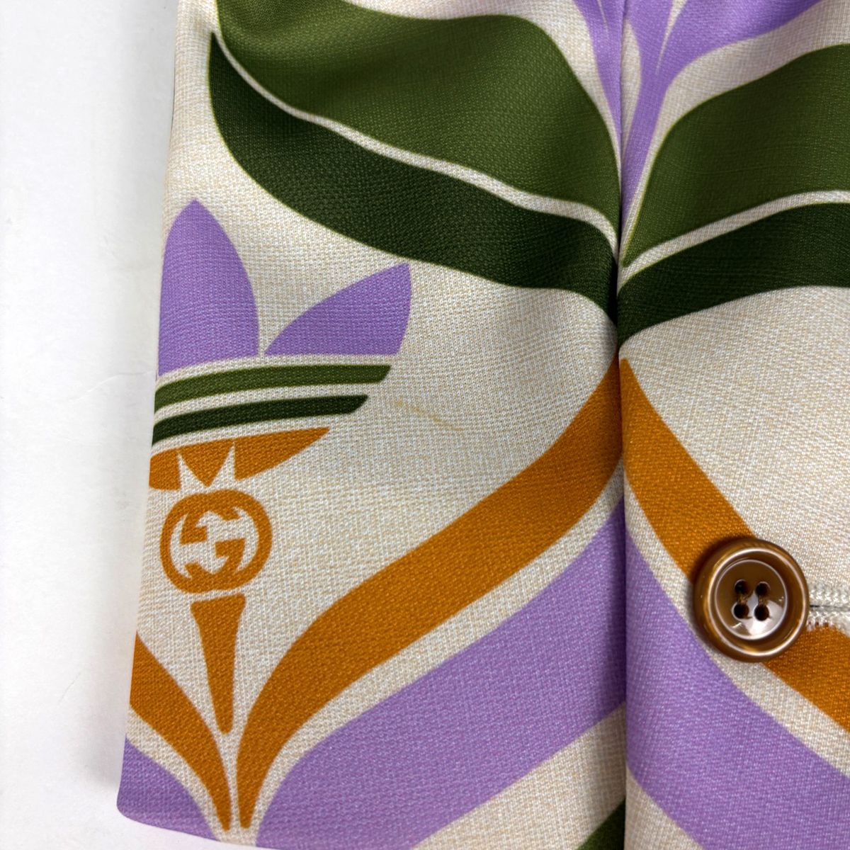 Gucci Trefoil Print Jacket Adidas Green Purple Ivory — view 4