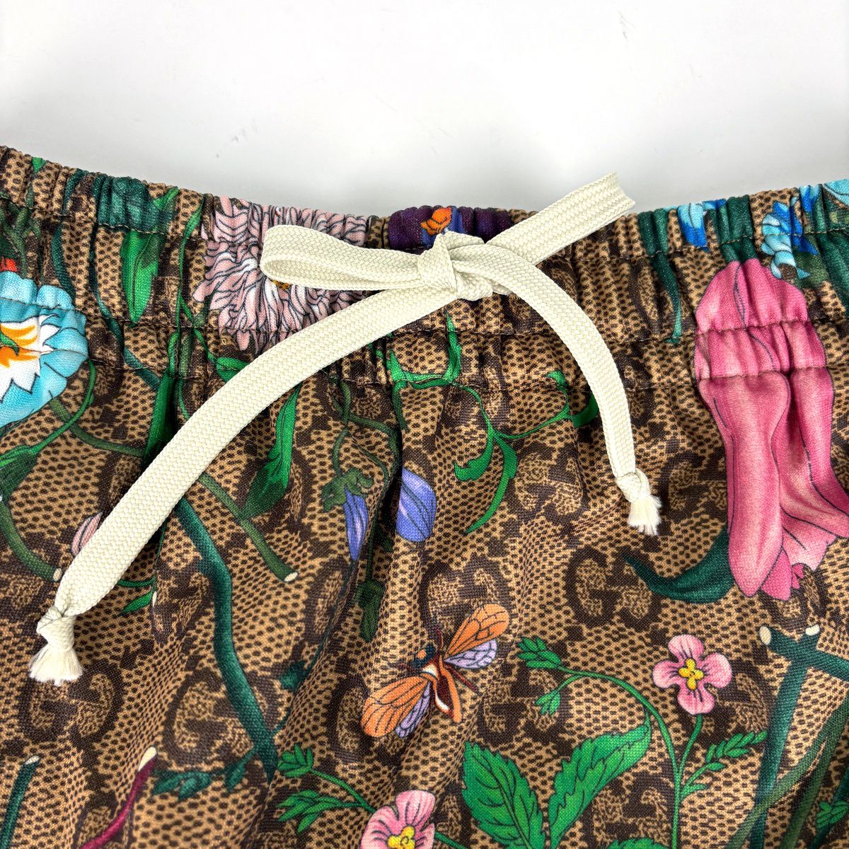 Gucci GG Pattern Skirt Flora Sherry Line Polyester Cotton Brown Multicolor — view 4