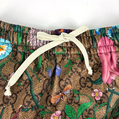 Gucci GG Pattern Skirt Flora Sherry Line Polyester Cotton Brown Multicolor — view 4