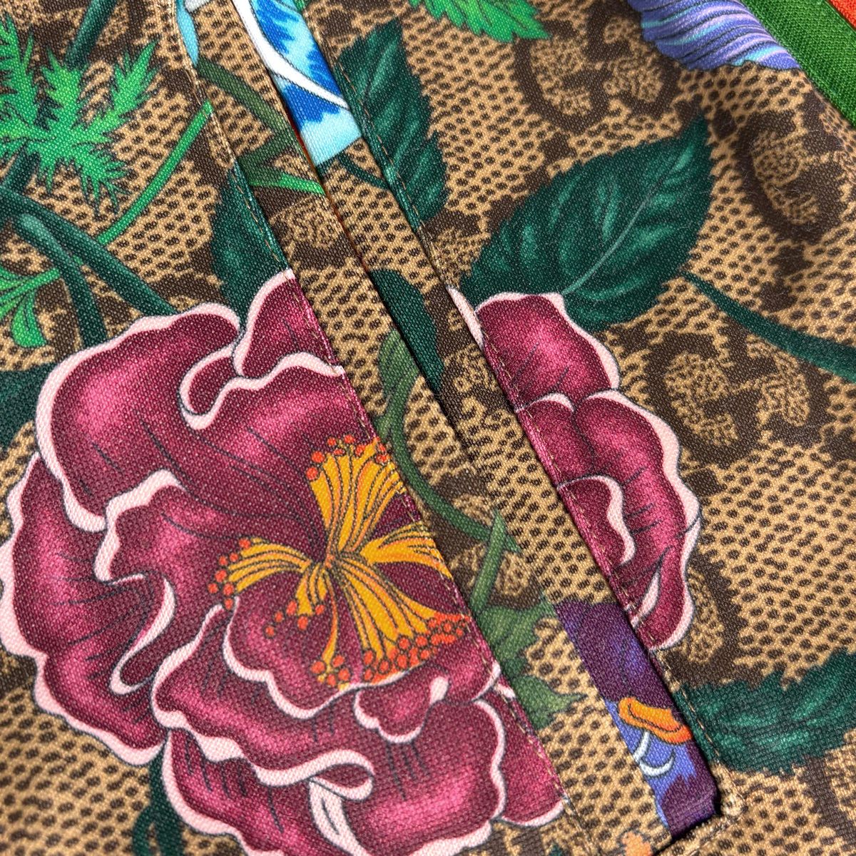 Gucci GG Pattern Skirt Flora Sherry Line Polyester Cotton Brown Multicolor — view 3