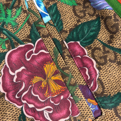 Gucci GG Pattern Skirt Flora Sherry Line Polyester Cotton Brown Multicolor — view 3