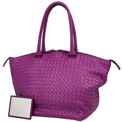 Bottega Veneta Intrecciato Tote Leather Purple