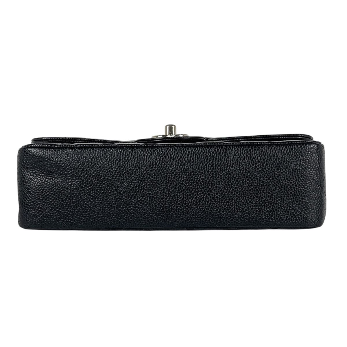 Chanel Quilted Double Flap Chain Shoulder Bag CC Logo Caviar Leather Black — view 5
