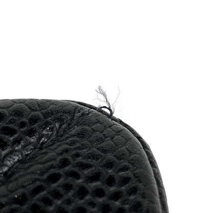 Chanel Quilted Double Flap Chain Shoulder Bag CC Logo Caviar Leather Black — view 7