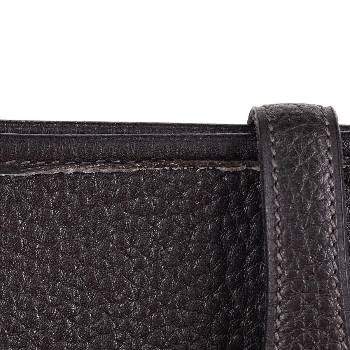 Hermes Evelyne 2 PM Perforated Logo Shoulder Bag Taurillon Clemence Ebene — view 8