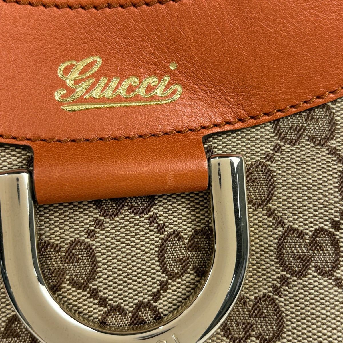 Gucci GG Pattern Shoulder Bag Canvas Beige Orange — view 5