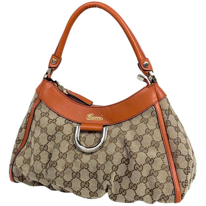 Gucci GG Pattern Shoulder Bag Canvas Beige Orange