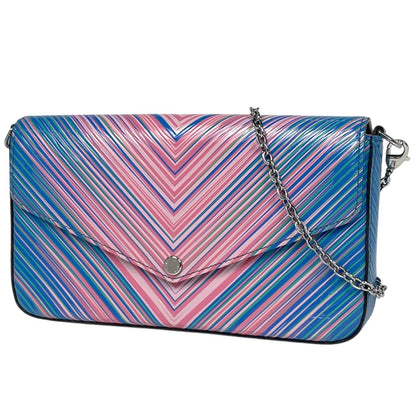 Louis Vuitton Pochette Felice Epi Tropical Chain Wallet Leather Pink Blue