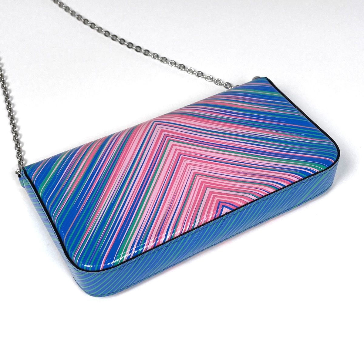 Louis Vuitton Pochette Felice Epi Tropical Chain Wallet Leather Pink Blue — view 2