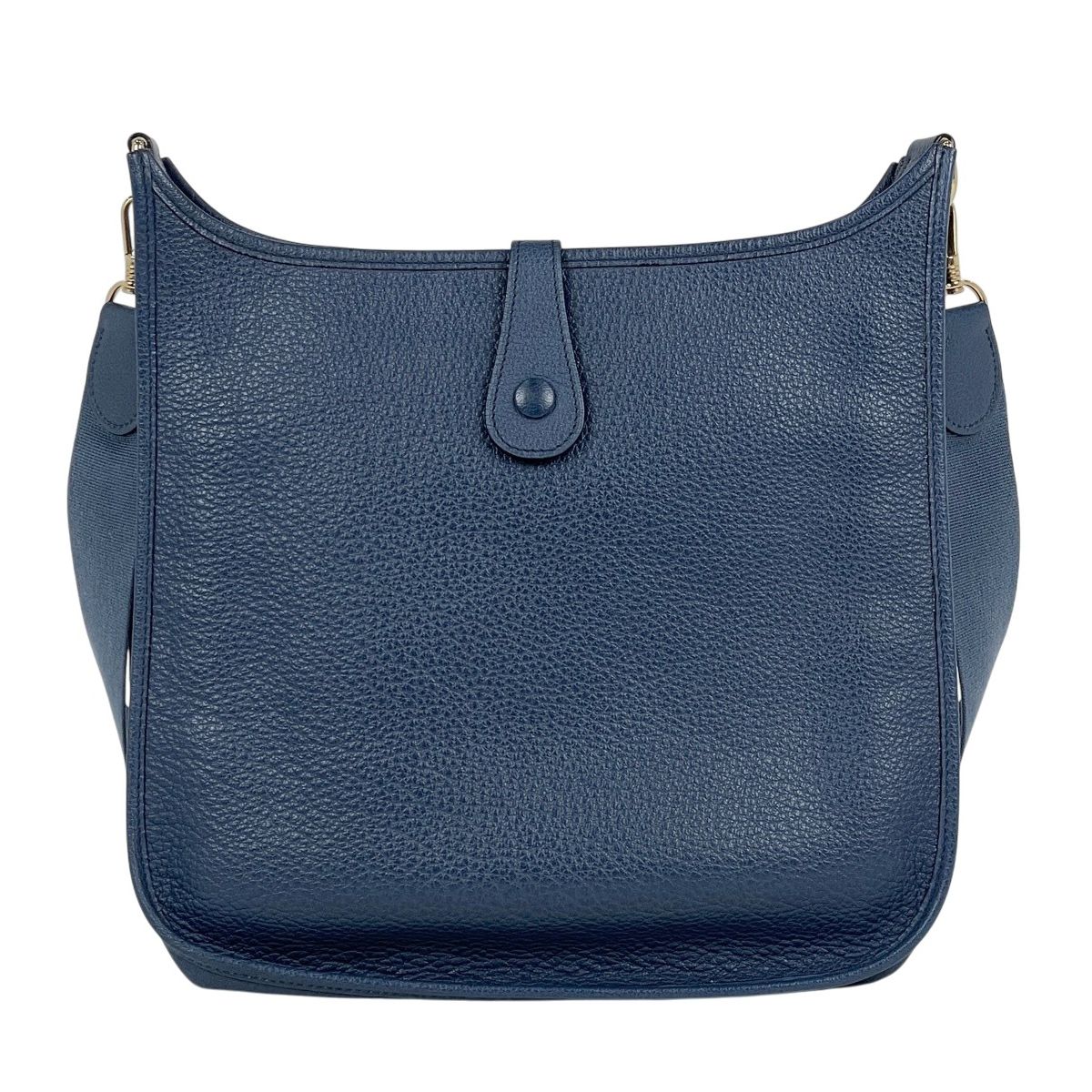 Hermes Evelyne 1 GM Perforated Logo Gray Shoulder Bag Leather Blue — view 3