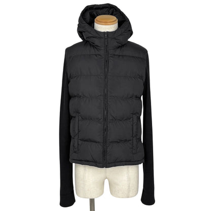 Prada Knit Cut Replacement Hoodie Down Jacket Sports Black
