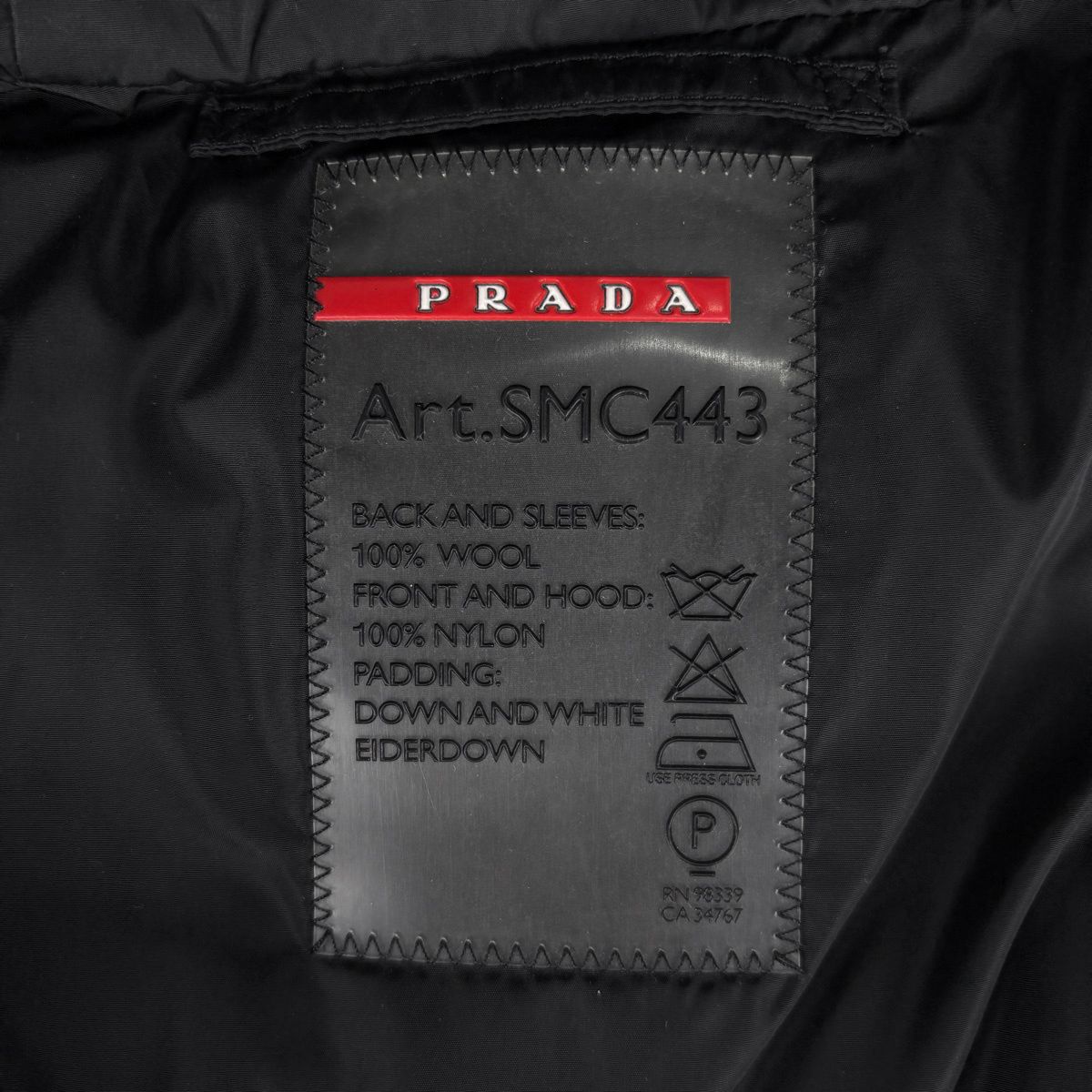Prada Knit Cut Replacement Hoodie Down Jacket Sports Black — view 7