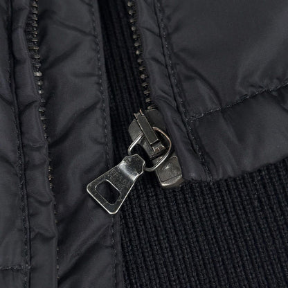 Prada Knit Cut Replacement Hoodie Down Jacket Sports Black — view 4