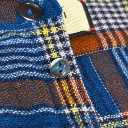 Gucci Plaid Long Sleeve Shirt Pullover Top Hair Nylon Blue Brown Sweater — view 6