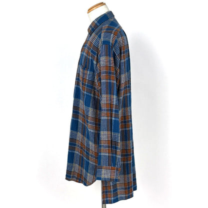 Gucci Plaid Long Sleeve Shirt Pullover Top Hair Nylon Blue Brown Sweater — view 2