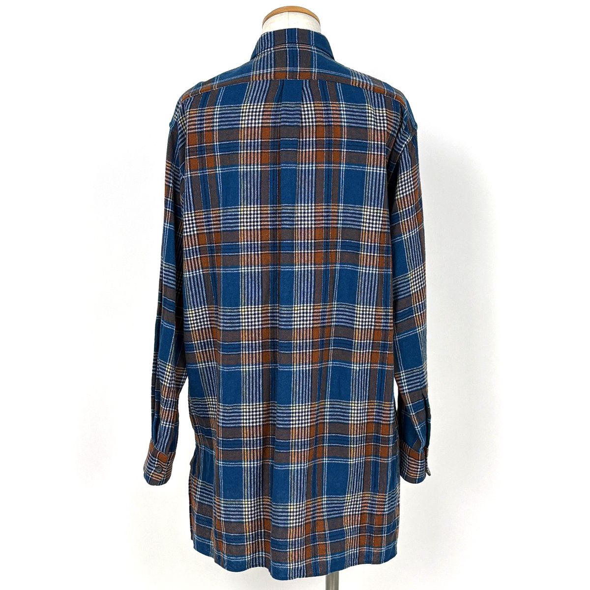 Gucci Plaid Long Sleeve Shirt Pullover Top Hair Nylon Blue Brown Sweater — view 3
