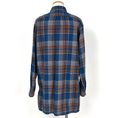 Gucci Plaid Long Sleeve Shirt Pullover Top Hair Nylon Blue Brown Sweater — view 3