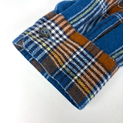 Gucci Plaid Long Sleeve Shirt Pullover Top Hair Nylon Blue Brown Sweater — view 5