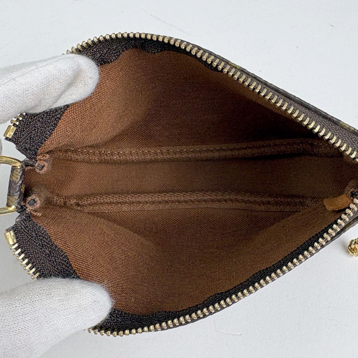 Louis Vuitton Mini Pochette Makeup Cosmetics Pouch Monogram Brown — view 7