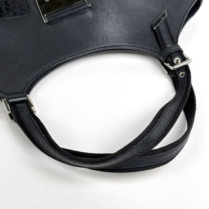 Dior Street Chic Handbag Logo Trotter Pattern Canvas Black — view 7