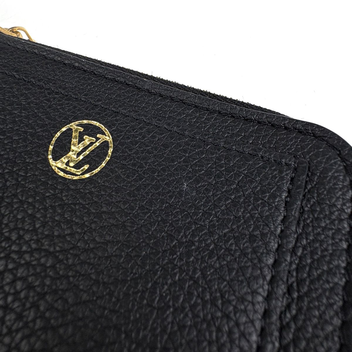 Louis Vuitton Card Holder Low Key L-shaped Zipper Case Leather Monogram Noir — view 4